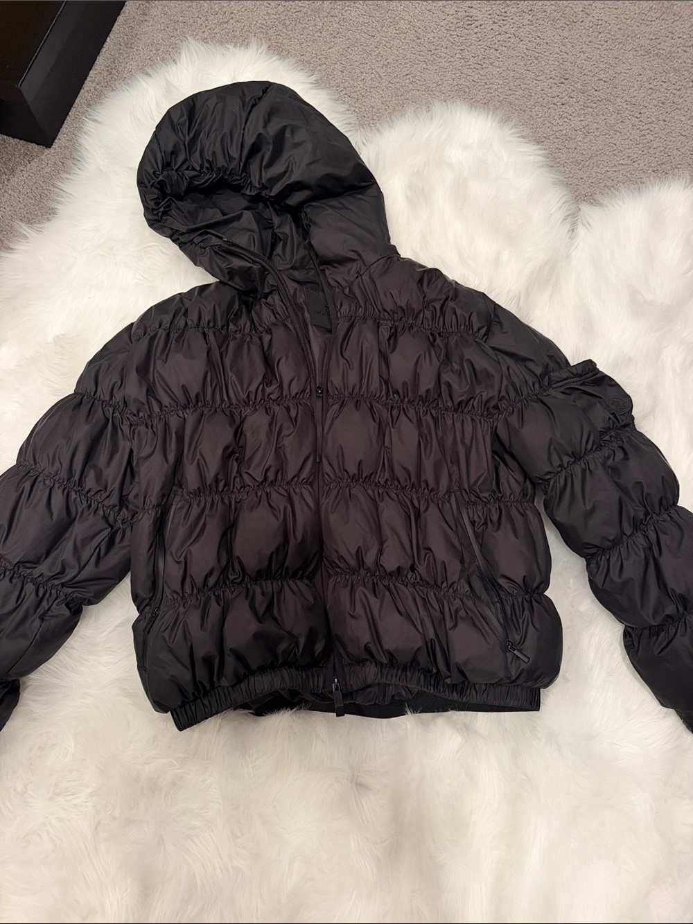Moncler Black Hooded Puffer Jacket